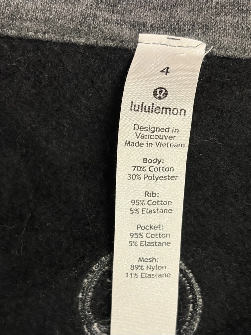 Lululemon 4 Radiant Jacket ll Heathered Core Dark Grey Zip Front High Neck Slim